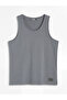 Vizyon New Season Gray Crew Neck Combed Cotton Men's Sleeveless T-Shirt - 5