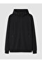 Black Hooded Men's Zippered Sweatshirt - 6