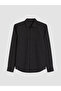 Ozmarka New Season Black Slim Fit Dobby Men's Shirt - 4