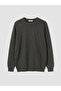 Ozmarka New Season Anthracite Crew Neck Men's Knitwear Sweater - 5