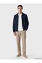 Peak New Season Navy Blue Polo Collar Men's Zippered Sweatshirt - 2