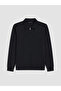 Özmarka New Season Navy Blue Polo Collar Men's Sweatshirt - 5
