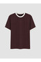 Vizyon New Season Plum Color Crew Neck Men's T-Shirt - 4