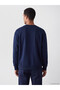 Özmarka New Season Navy Blue Crew Neck Men's Sweatshirt - 3
