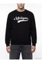 Xside Black Crew Neck Michigan Printed Men's Sweatshirt - 2