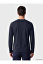 Navy Blue Crew Neck Printed Men's Sweatshirt - 3