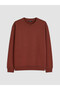 Özmarka New Season Brown Crew Neck Men's Sweatshirt - 5