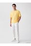 Vizyon New Season Yellow Crew Neck Men's Combed Cotton T-Shirt - 2