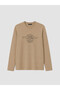Beige Crew Neck Printed Men's Sweatshirt - 4