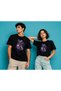Unisex Women Men Regular 100% Cotton Printed Crew Neck Short Sleeve T-Shirt Black-Astronaut Butterfly - 2