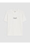 Vizyon New Season White Crew Neck Printed Men's T-Shirt - 5