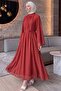 Reglan Sleeve Dress Y0159 - Red - 2