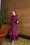 Minyon Kat Kat Elbise | Bordo - 5