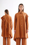 Paper Touch Tunic with Zipper Detail on the Back 116 Light Brown