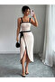 Women's Strappy Blouse and Skirt Two Piece Suit
