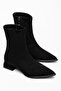 Women's Short Thick Heeled Pointed Toe Zippered Casual Boots - 2