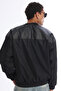 Men's Oversize Printed Zippered Coat Racer Design Biker Jacket - 8