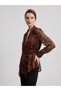 Batik Patterned Double-Breasted Tie-Chiffon Blouse 1025 - 2
