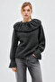 Women's Baby Ruffle Collar Long Sleeve Knit Sweater