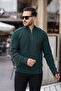 Unisex Ribbed Half-Zip Collar Detailed Knitwear - 2