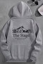 Unisex 3 Thread Cotton Gray Loose Fit the Stage Print Sweatshirt Hoodie