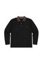 Men's Large Size Black Fs 100% Cotton Polo Collar Long Sleeve T-Shirt 3Xl-4Xl-5Xl-6Xl - 4