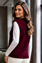 Buttoned Knitwear Sweater N518 Claret Red - 4