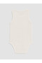 Beige Crew Neck Baby Boy Snap Fastener Bodysuit 3-Piece Set - 7