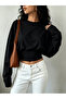 Women's Long Sleeve Oversize Crew Neck Crop T-Shirt - 2