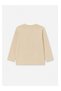 Beige Velvet Baby Boy Salopet and T-Shirt Set - 4