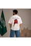 Saudi Arabia National Day Men's Oversize T-Shirt 100% Cotton Relaxed Fit White T-Shirt - 2