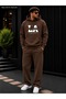 Men's La California West Coast Printed Tracksuit Set / Hooded Kangaroo Pocket Sweatshirt and Straight Leg Bottoms