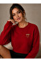 Women's Brooch Detailed Beard Embroidered Sweater - 3
