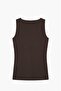 Brown Poll Thick Strap U-Neck Undershirt - 2
