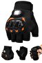 M Size Protected Cut-Off Half Motorcycle Gloves Unisex Cycling Biker Gloves Black 116
