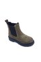 Genuine Suede Leather Khaki Green Color Elastic Chelsea Women's Boots - 4