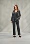 Women's Solid Color Dowry Satin Long Pajama Set Peony & Buttoned Nightgown Set, Premium Homewear - 2