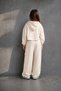 Drawstring Detailed Crop Sweatshirt and Cargo Pants Girls' 3-Piece Set - Beige - 2