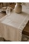 100% Cotton Linen Ruffled Runner and Classic Table Napkin - 3