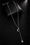 Women's Silver Color Moon and Star Pendant with Stone Dangle Design - 3