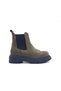 Genuine Suede Leather Khaki Green Color Elastic Chelsea Women's Boots - 3