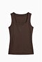 Brown Poll Thick Strap U-Neck Undershirt