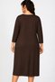 Plus Size Swan Print Wide Cut Long Sleeve Viscose Dress Brown - 2