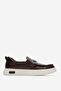 Men's Flat Sole Loafer Shoes Real Leather Cr 2996 Brown