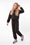 3 Thread Girls' Plain Low Waist Sweatshirt Crew Neck Sweatpants Set - 3
