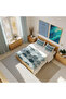 Blue Shell - Sea Shell Patterned Double Hybrid Duvet Cover Set - Without Sheets - 3