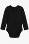 Children's Long Sleeve Bodysuit 90% Cotton 10% Elastane Hooked Flexible Underwear Undershirt Black White 4-12 Years
