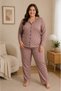 Women's Plus Size Oversized Suede Buttoned Pajama Set