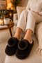 Women's Pompom Detailed Winter, Warm, Plush House Slippers - 2