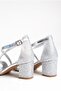 Girl's Patterned Ankle-Strapped Short Heeled Evening Dress Shoes - 6